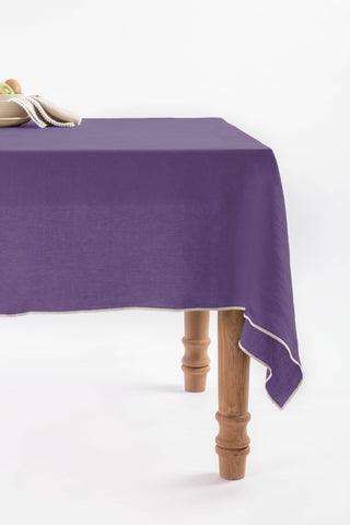 Linen Natural Needled Tablecloth: Moody Blue / 79"X55" / 200X140 CM