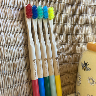 Bamboo Toothbrush With Travel Case: Light Blue