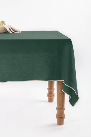 Linen Natural Needled Tablecloth: Moody Blue / 79"X55" / 200X140 CM