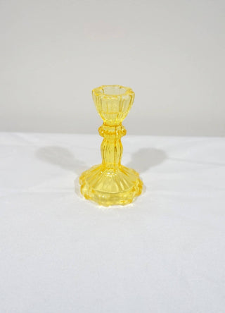 Glass Candlestick Holder, Taper Candle Stand, Tabletop Decor: Red Large