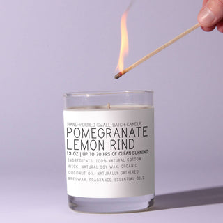 Pomegranate & Lemon Rind - Just Bee Candles: 7 oz (up to 40 hrs of clean burning)
