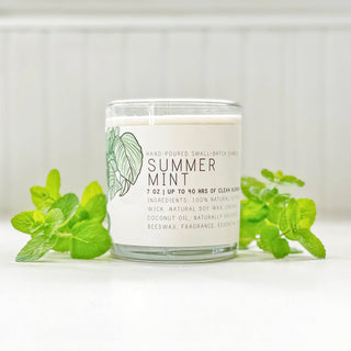 Summer Mint - Just Bee Candles: 13 oz (up to 60 hrs of clean burning)