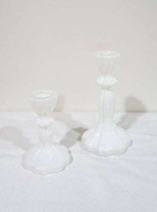 Glass Candlestick Holder, Taper Candle Stand, Tabletop Decor: Red Large