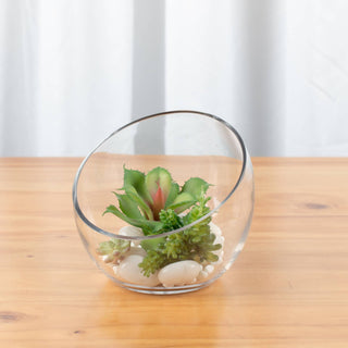WGV Slant Bowl Glass Vase - 7' x 6"H