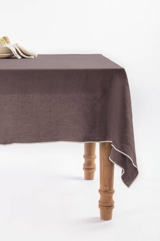 Linen Natural Needled Tablecloth: Moody Blue / 79"X55" / 200X140 CM