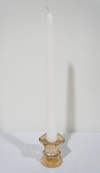 Glass Candlestick Holders Taper Candle Holders Tabletop: Mauve