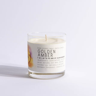 Golden Amber - Just Bee Candles: 13 oz (up to 60 hrs of clean burning)