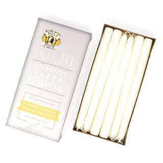 10" Taper Candles - Choose from 39 colors!: Shell White