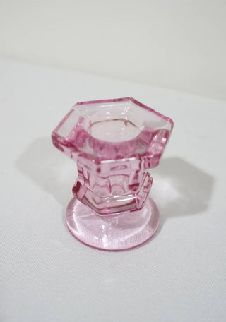Glass Candlestick Holders Taper Candle Holders Tabletop: Mauve