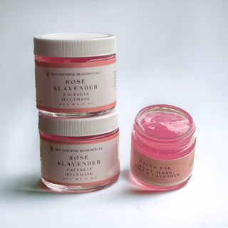 ROSE & LAVENDER JELLY FACE/UNDER EYE MASK: 1 oz glass jar