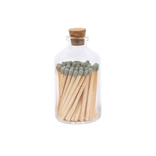 Colorful Apothecary Glass Jar of Matches (7 Color Options): Black & White