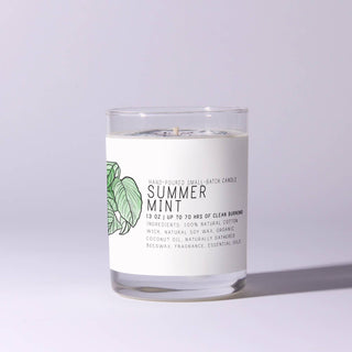 Summer Mint - Just Bee Candles: 13 oz (up to 60 hrs of clean burning)