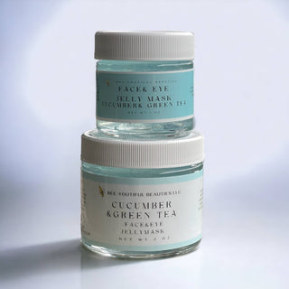 CUCUMBER & GREEN TEA JELLY FACE/UNDER EYE MASK: 1 Oz