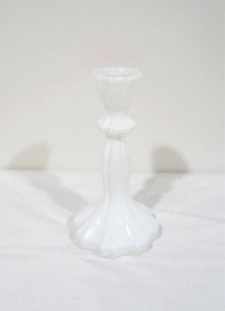 Glass Candlestick Holder, Taper Candle Stand, Tabletop Decor: Red Large
