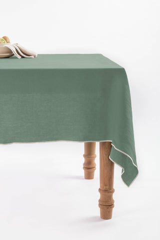 Linen Natural Needled Tablecloth: Moody Blue / 79"X55" / 200X140 CM