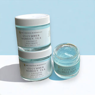 CUCUMBER & GREEN TEA JELLY FACE/UNDER EYE MASK: 1 Oz