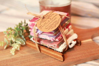 Soap Ends Gift Set with Wood Soap Dish and Sisal Bag