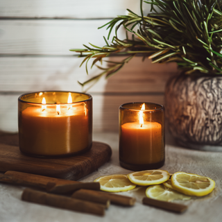 Beeswax Scented Candles with Pure Essential Oils: Eucalyptus - Orange / 8 oz