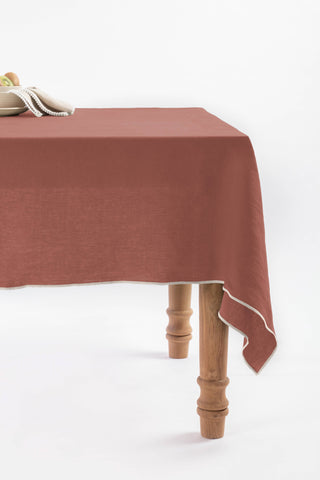Linen Natural Needled Tablecloth: Moody Blue / 79"X55" / 200X140 CM