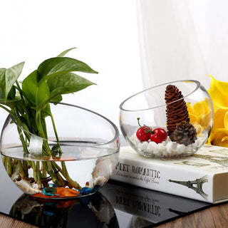 WGV Slant Bowl Glass Vase - 7' x 6"H