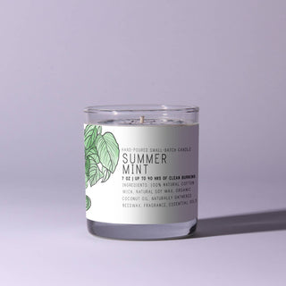 Summer Mint - Just Bee Candles: 13 oz (up to 60 hrs of clean burning)