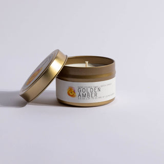 Golden Amber - Just Bee Candles: 13 oz (up to 60 hrs of clean burning)