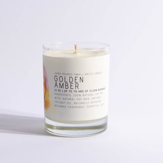 Golden Amber - Just Bee Candles: 13 oz (up to 60 hrs of clean burning)