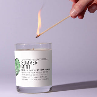 Summer Mint - Just Bee Candles: 13 oz (up to 60 hrs of clean burning)