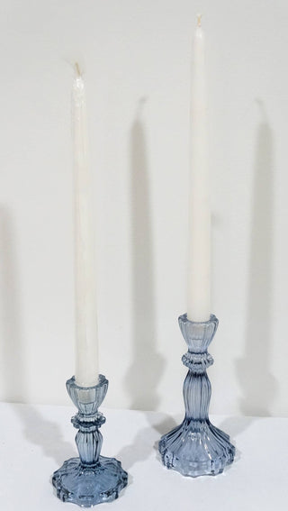 Glass Candlestick Holder, Taper Candle Stand, Tabletop Decor: Red Large