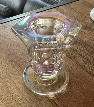 Glass Candlestick Holders Taper Candle Holders Tabletop: Pearl