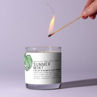 Summer Mint - Just Bee Candles: 13 oz (up to 60 hrs of clean burning)