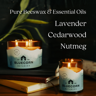 Beeswax Scented Candles with Pure Essential Oils: Tangerine - Geranium / 22 oz