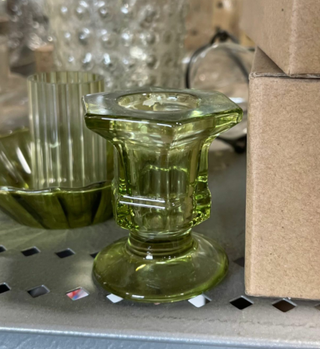 Glass Candlestick Holders Taper Candle Holders Tabletop: Mauve