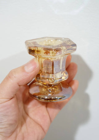 Glass Candlestick Holders Taper Candle Holders Tabletop: Mauve