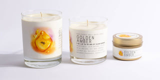 Golden Amber - Just Bee Candles: 13 oz (up to 60 hrs of clean burning)